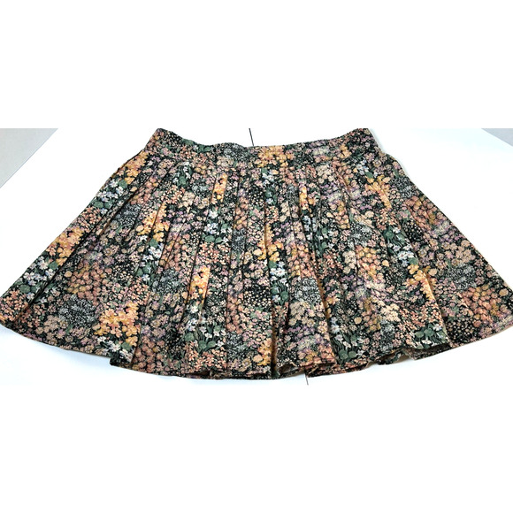 American Eagle Outfitters Floral Pleated Skirt Size XL Elastic Whimsical Skirt - Picture 12 of 16
